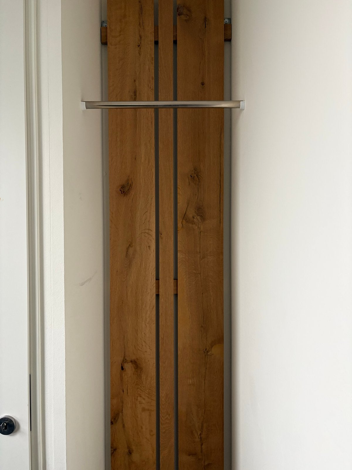 Eiken houten kapstok voor nis (260x55 cm), 200 cm of meer, Zo goed als nieuw, Hout, Ophalen