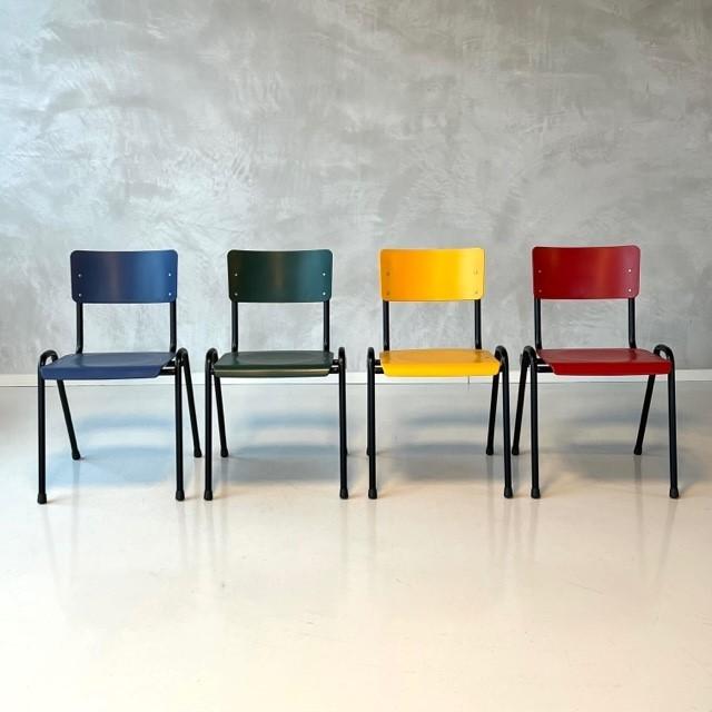 Retro eettafelstoelen nieuw zaalstoelen 9 kleuren prijs p/st, Overige kleuren, ., Vintage, Nieuw