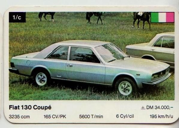 Kw422 autokaartje fiat 130 coupe, Ophalen of Verzenden, Zo goed als nieuw, Auto's