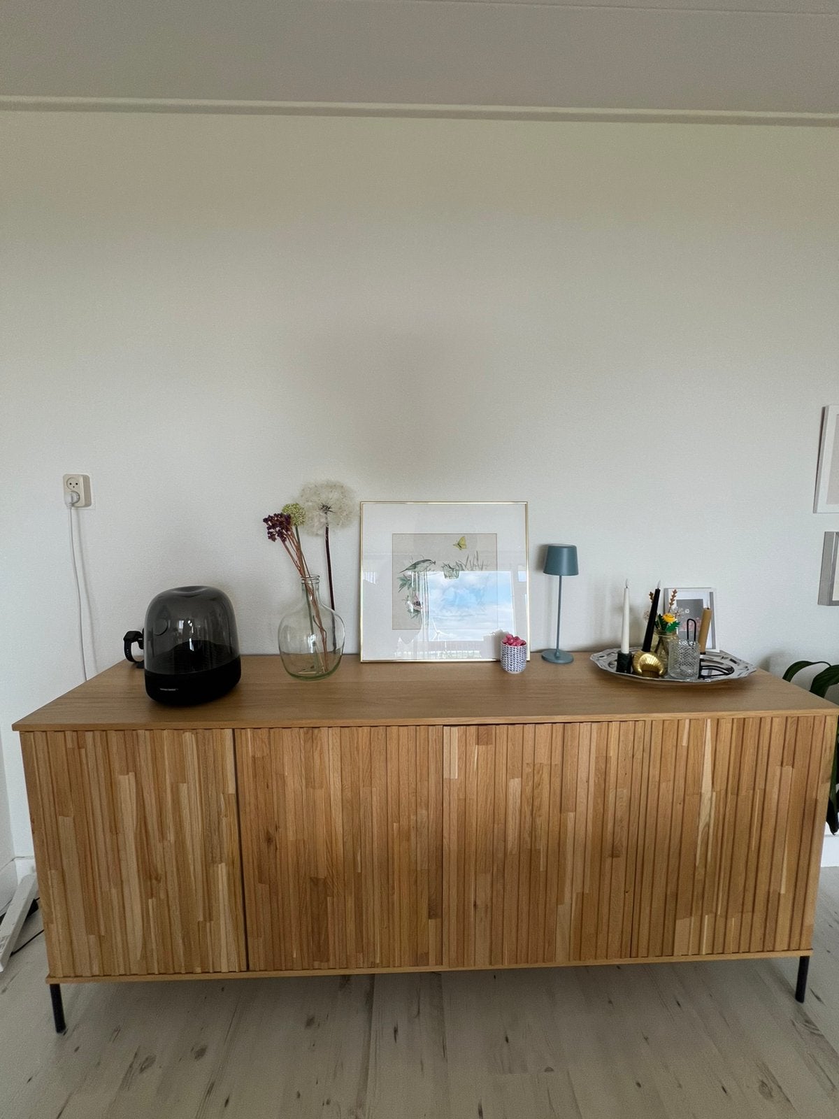 Woood new gravure dressoir eiken naturel, Ophalen, Met deur(en), 150 tot 200 cm, Eikenhout