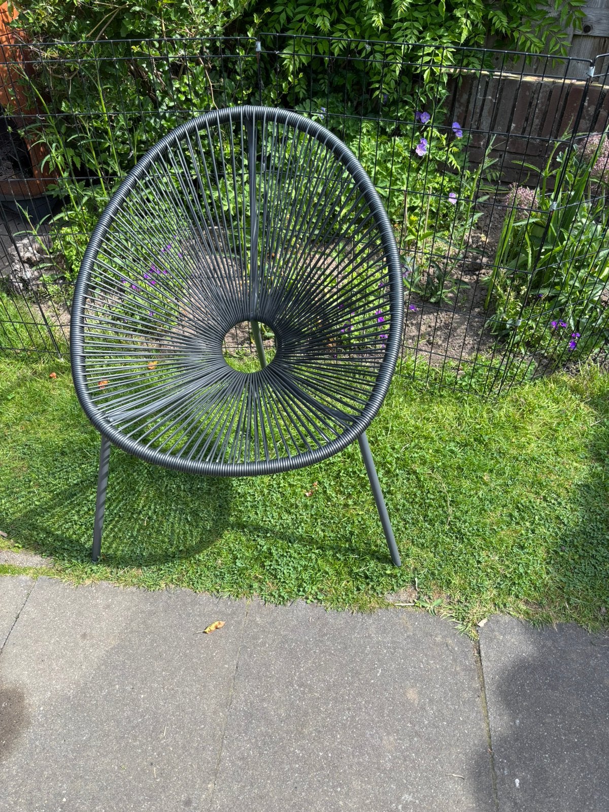 Tuinstoel zwart, Ophalen, Zo goed als nieuw, Kunststof