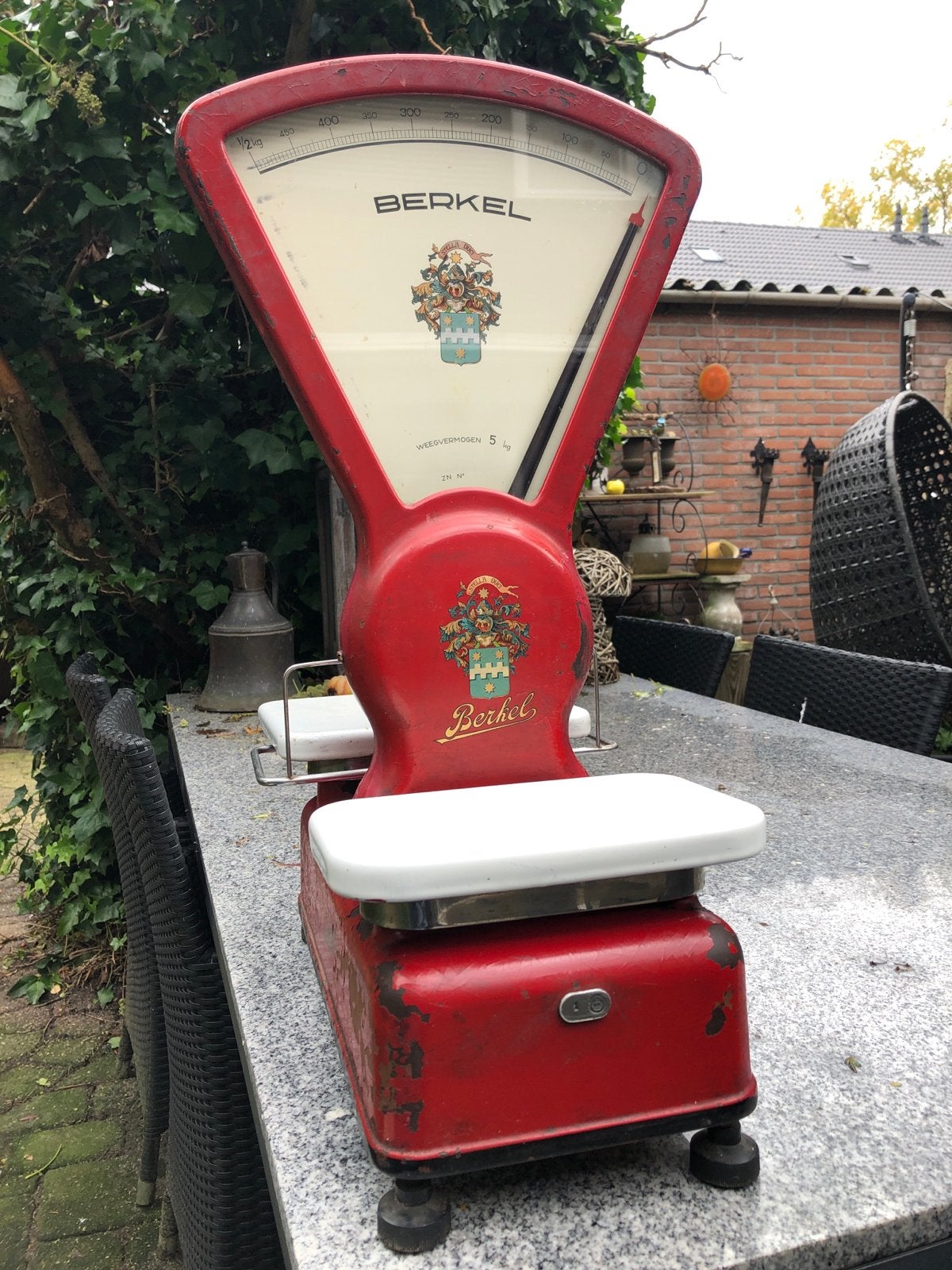 Antieke Berkel Weegschaal - Rood, Ophalen
