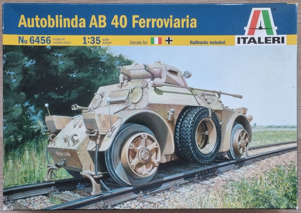 Italeri 1:35 #6456 WWII Italian Autoblinda AB 40 Ferroviaria, Hobby en Vrije tijd, Modelbouw | Auto's en Voertuigen, Italeri, 1:32 tot 1:50