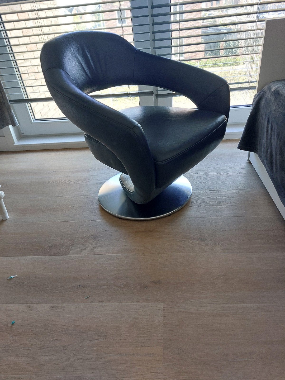 Musterring Design Fauteuil - donker blauw, Ophalen, Modern Design, Blauw, Zo goed als nieuw