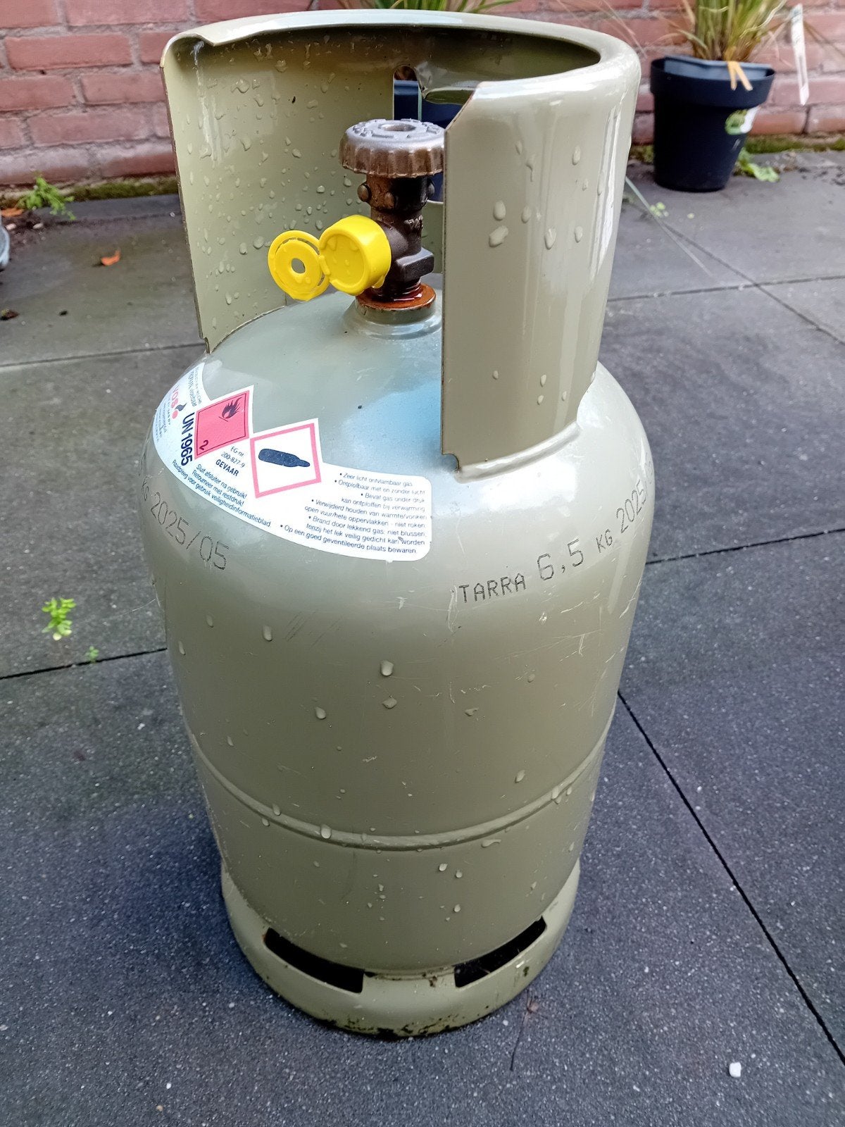 gasfles 6,5 liter, Ophalen