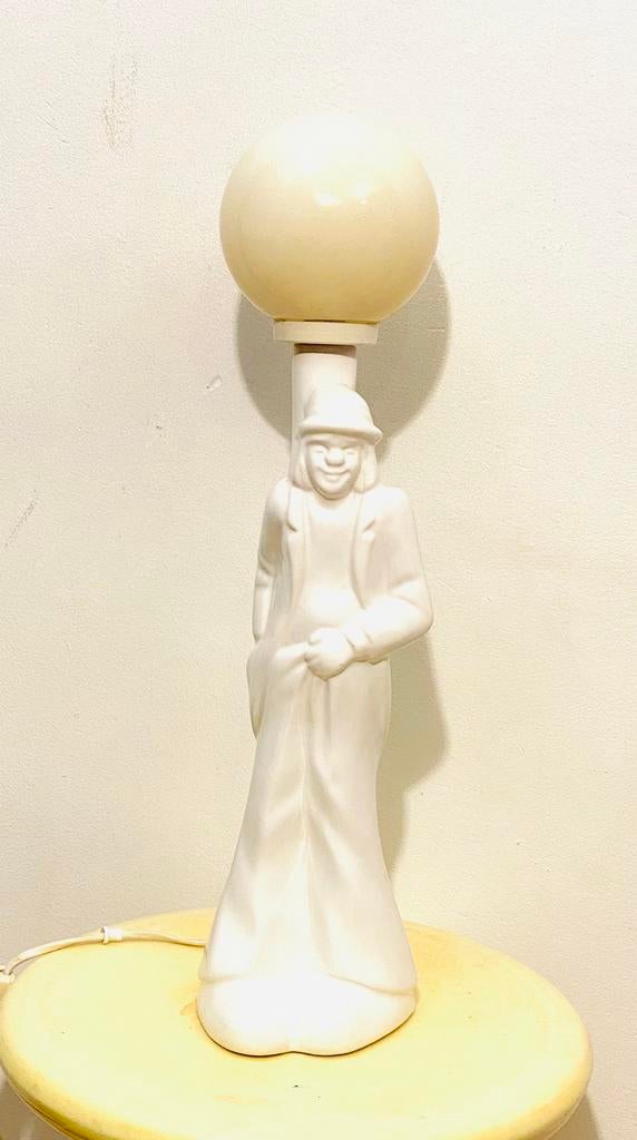 vintage witte keramische tafellamp, Ophalen of Verzenden