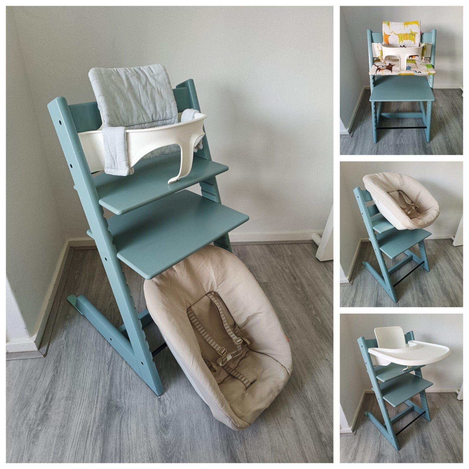 Stokke Tripp Trapp aqua blue+babyset, 2 kussens, newbornset