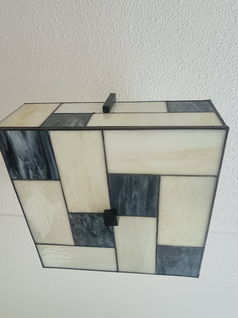 Tiffany plafonnière Mondriaan, Huis en Inrichting, Ophalen, 50 cm, Meerkleurig, E27 (groot)