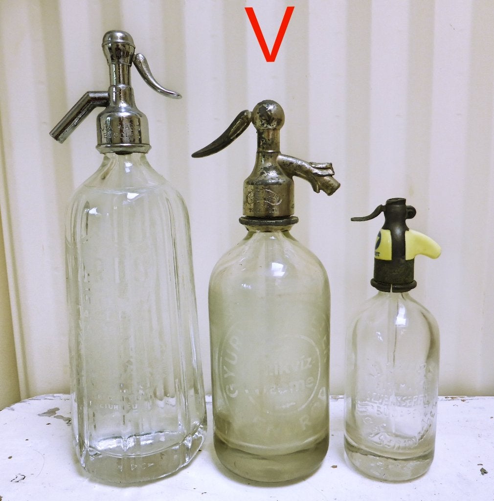 ZELDZAME kleine oude spuitwaterfles syphon spuitwater fles, Ophalen of Verzenden