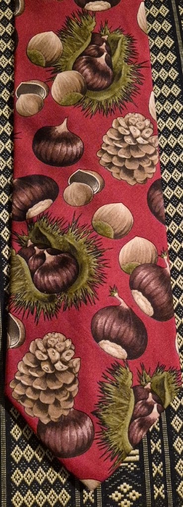 Hugo Bos stropdas rood met Dennenappels, Beukennootjes, Ophalen of Verzenden, Nieuw, Rood