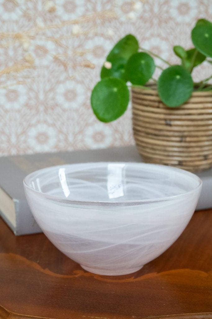 Vintage swirl schaal lichtroze