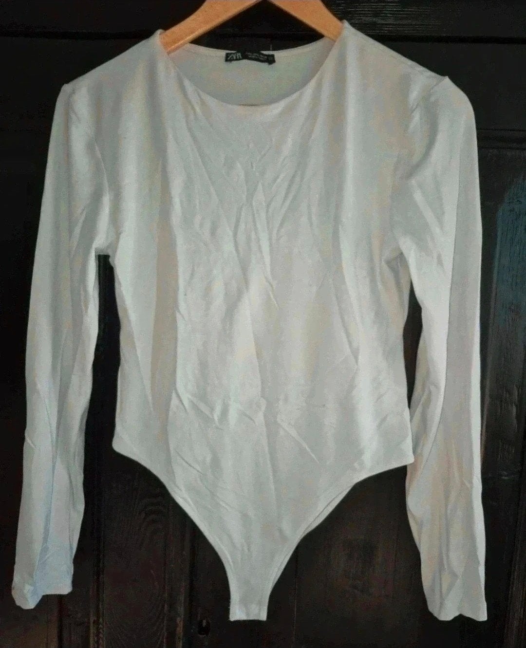 Witte Zara bodysuit met lange mouwen, Maat 42/44 (L), Ophalen of Verzenden, Lange mouw, Wit