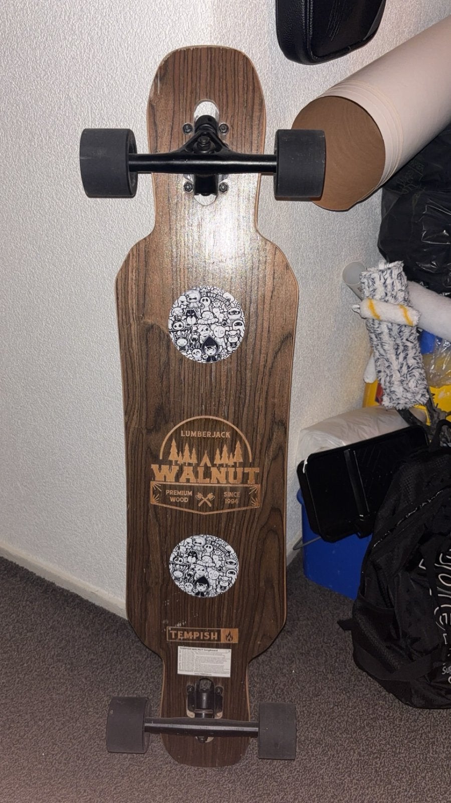 Tempish Lumberjack Walnut Longboard, Ophalen, Zo goed als nieuw, Skateboard, Longboard