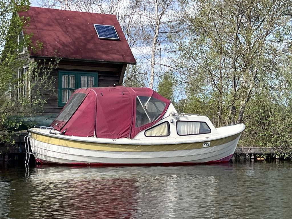 Kajuitsloep Albatros met Yamaha 15 pk motor, Watersport en Boten, Motorboten en Motorjachten, Gebruikt, Polyester, Tot 6 meter