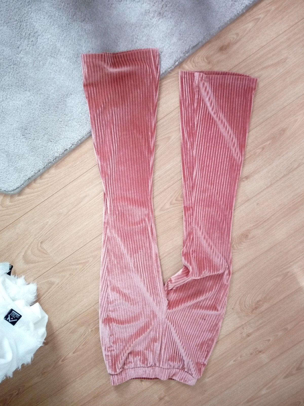 Roze ribfluwelen flared broek, Ophalen of Verzenden, Zo goed als nieuw, Roze, Maat 36 (S)