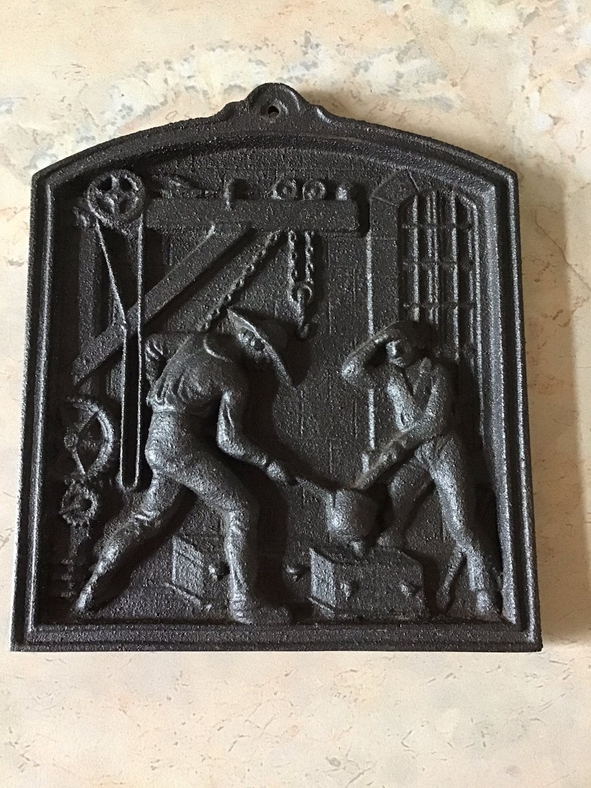 Gietijzeren plaquette  15x13,5 cm, Ophalen of Verzenden