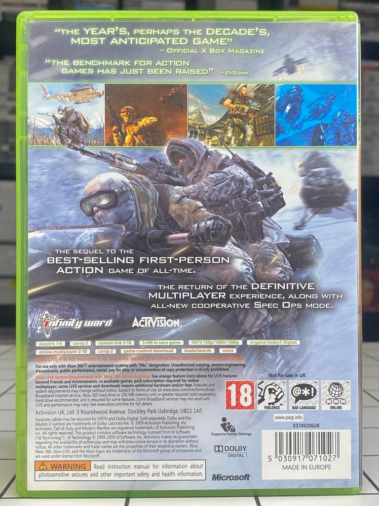 Call of Duty Modern Warfare 2 - Xbox 360 Game - Activision, Spelcomputers en Games, Games | Xbox 360, Vanaf 18 jaar, Shooter, 2 spelers