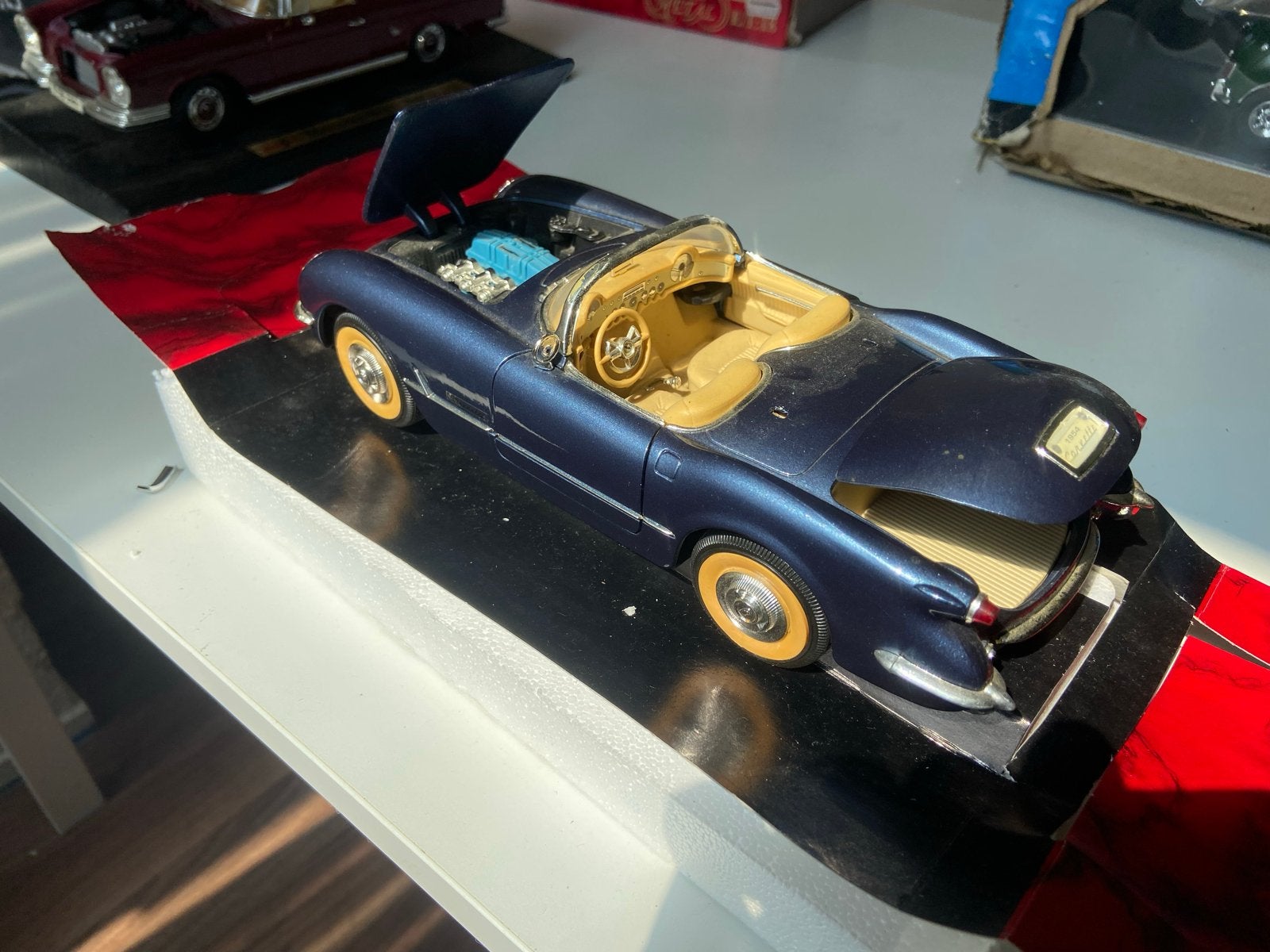 Mira Chevrolet Corvette Modelauto - Blauw (Gebruikt), Ophalen of Verzenden, Gebruikt