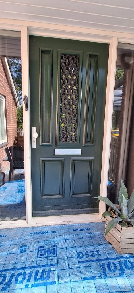 Voor- en achterdeur van hardhout, Ophalen, Gebruikt, 80 tot 100 cm, Buitendeur