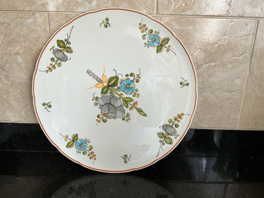 Villeroy & Boch Louisiana Taartbord - Bloemenmotief, Huis en Inrichting, Ophalen of Verzenden, Zo goed als nieuw, Bord(en), Overige stijlen