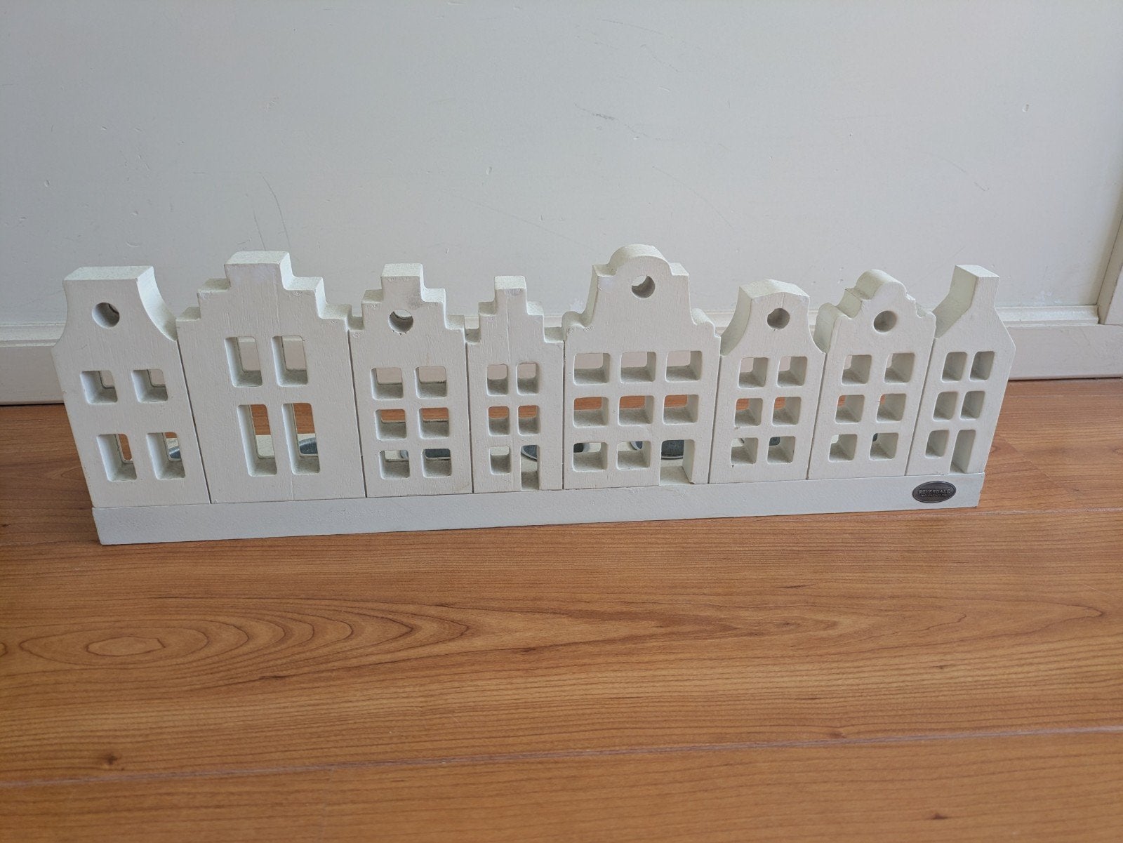 Riverdale huisjes waxinelichthouder, Huis en Inrichting, Woonaccessoires | Kandelaars en Kaarsen, Riverdale, Gebruikt, Wit, Waxinelichthouder