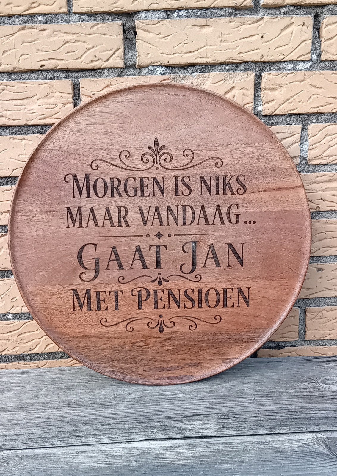 borrelplank met tekst naar keuze, Hout, Snij-/serveerplank, Nieuw, Ophalen of Verzenden