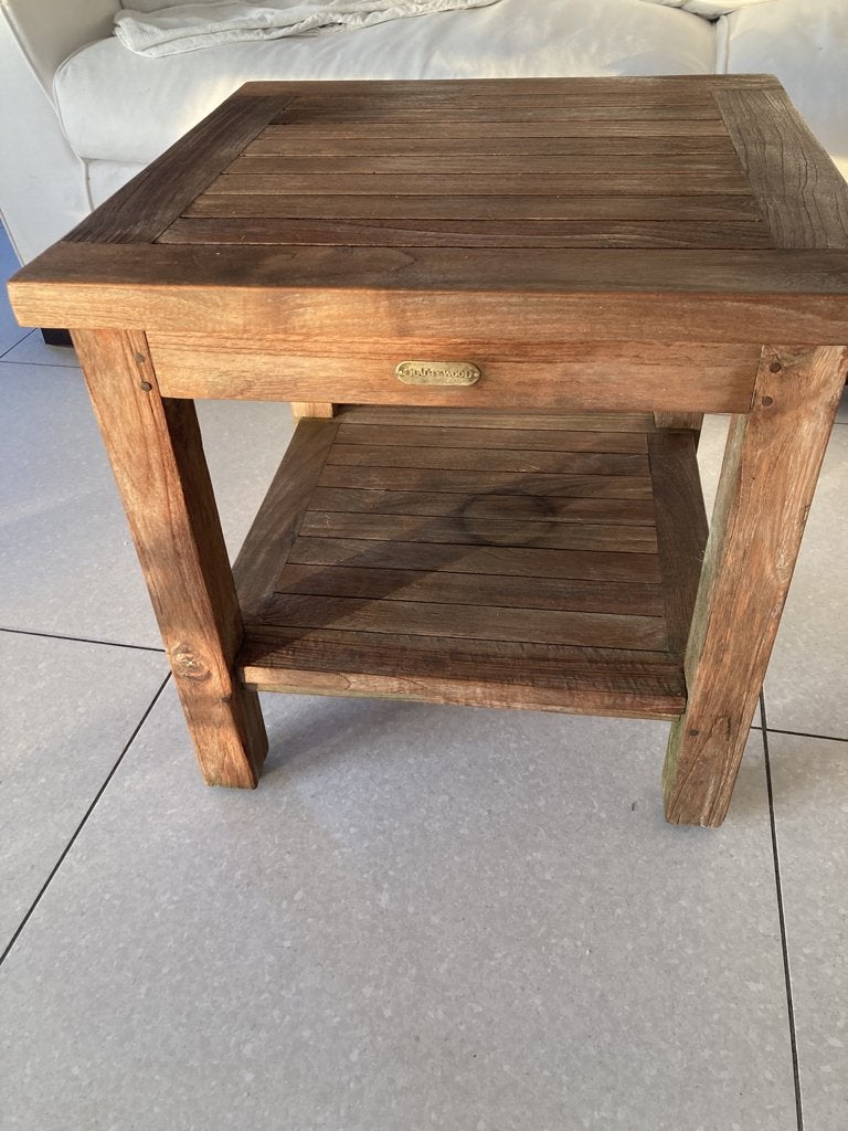 hardhouten bijzettafeltje voor terras, Ophalen, Rechthoekig, Hout