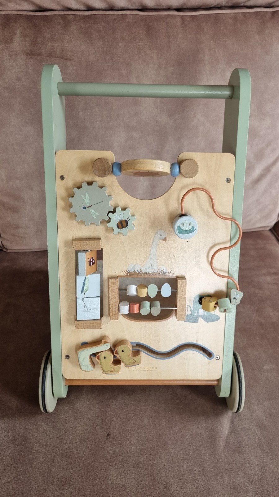 Houten loopwagen Little Dutch met activiteitenbord, Ophalen, Zo goed als nieuw, Overige typen, Met wieltjes