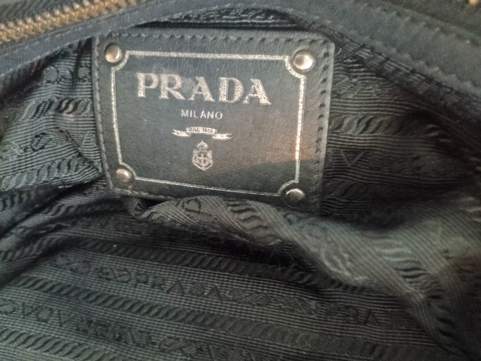 PRADA handtas zwart leer, Verzenden, Gebruikt, Zwart, Handtas