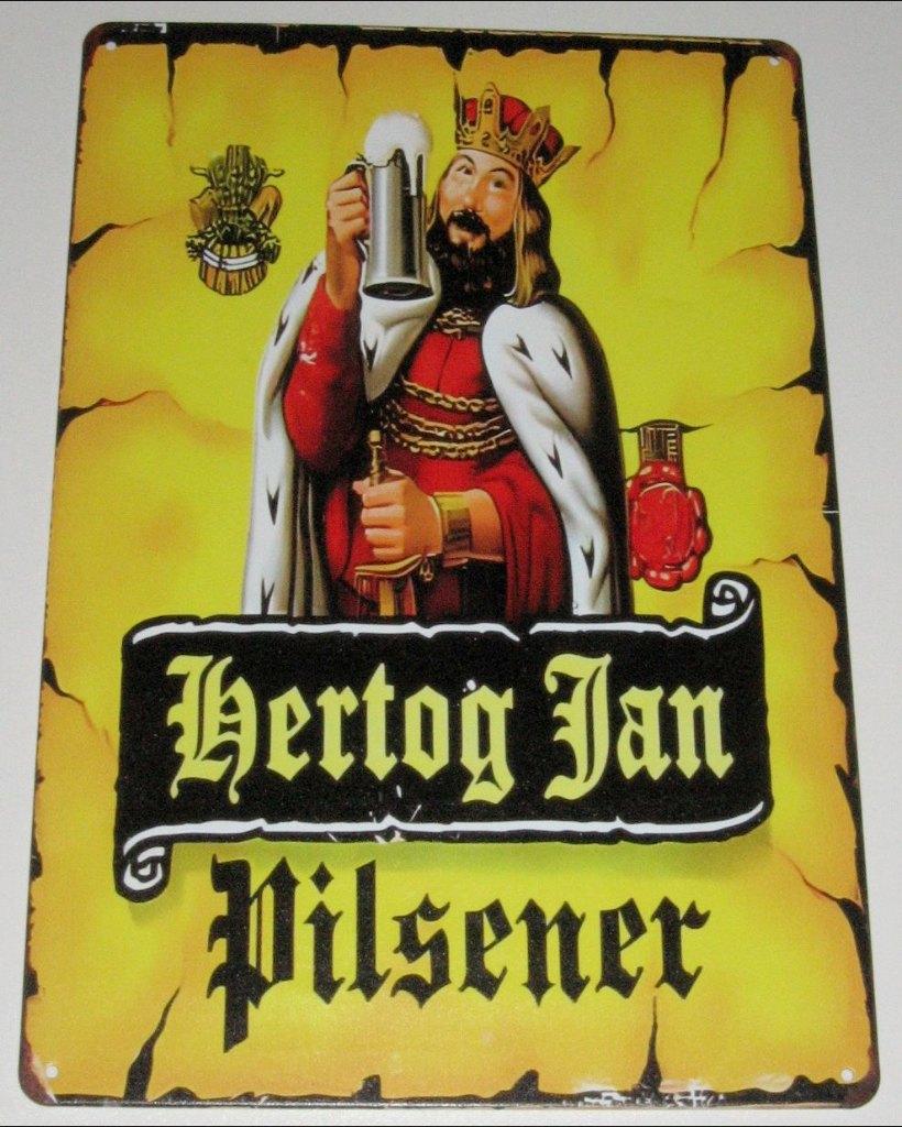 HERTOG JAN BIER : Metalen Bord Hertog Jan Pilsener, Verzenden, Nieuw, Reclamebord, Plaat of Schild, Hertog Jan