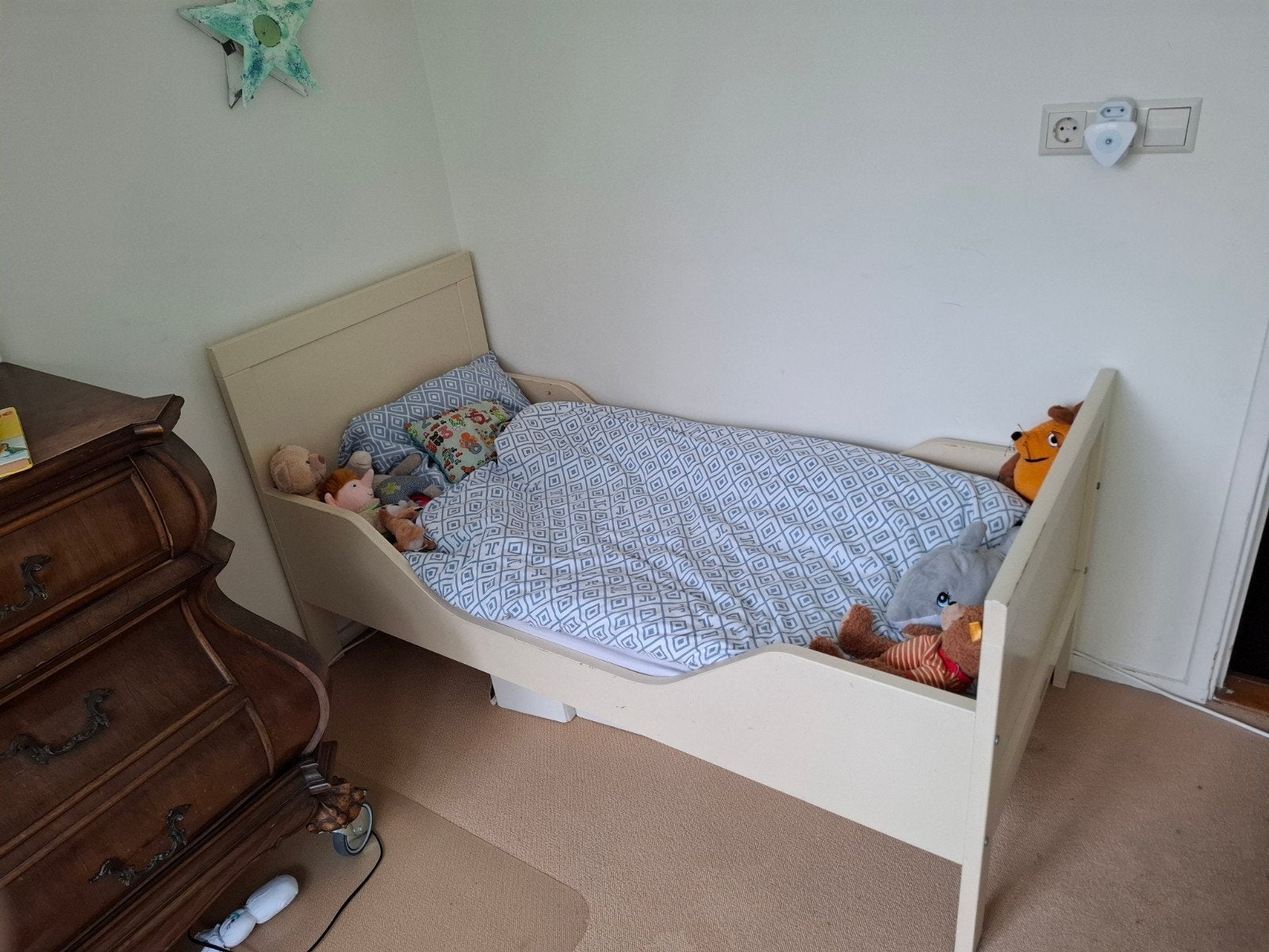 Bopita peuterbed met lattenbodem en matras, Kinderen en Baby's, Gebruikt, 70 tot 85 cm, 140 tot 160 cm, Ophalen