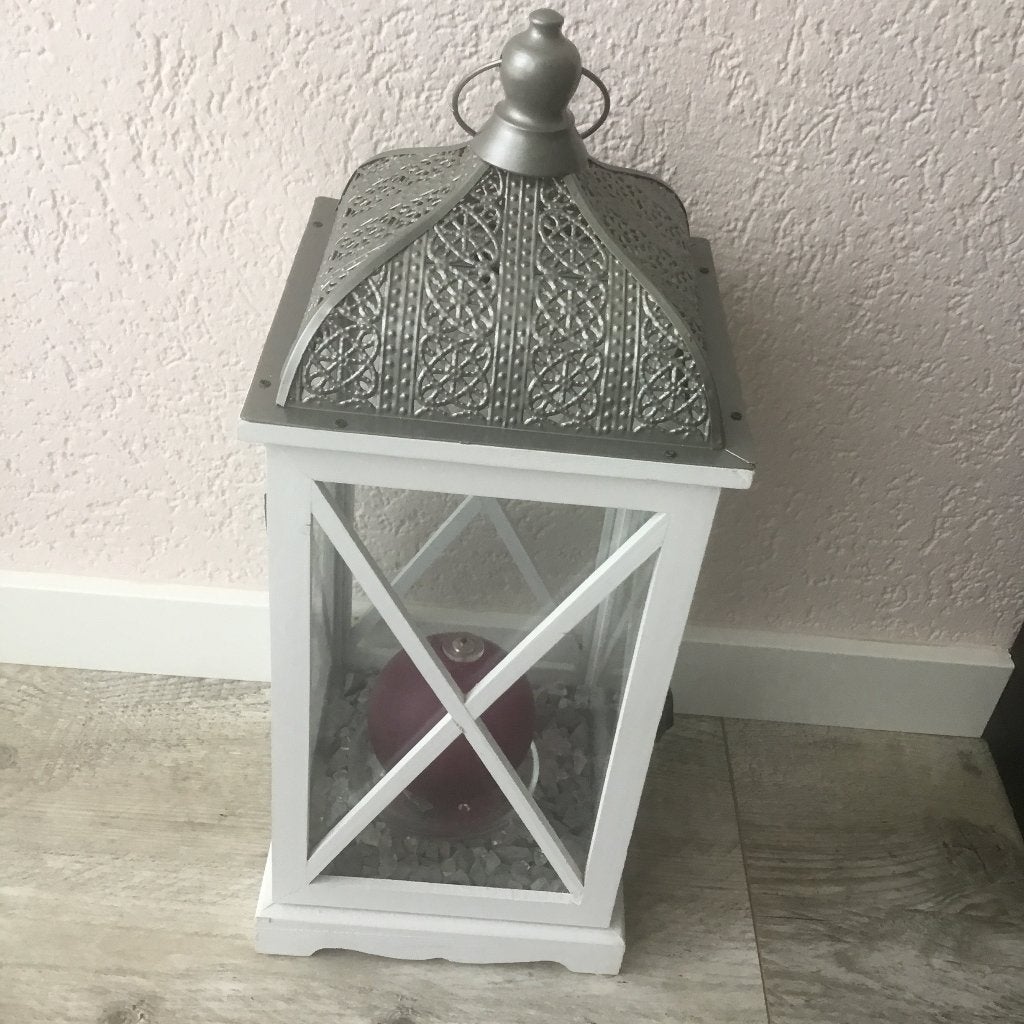 Witte Lantaarn, Huis en Inrichting, Lantaarn, Wit, Ophalen of Verzenden, Zo goed als nieuw