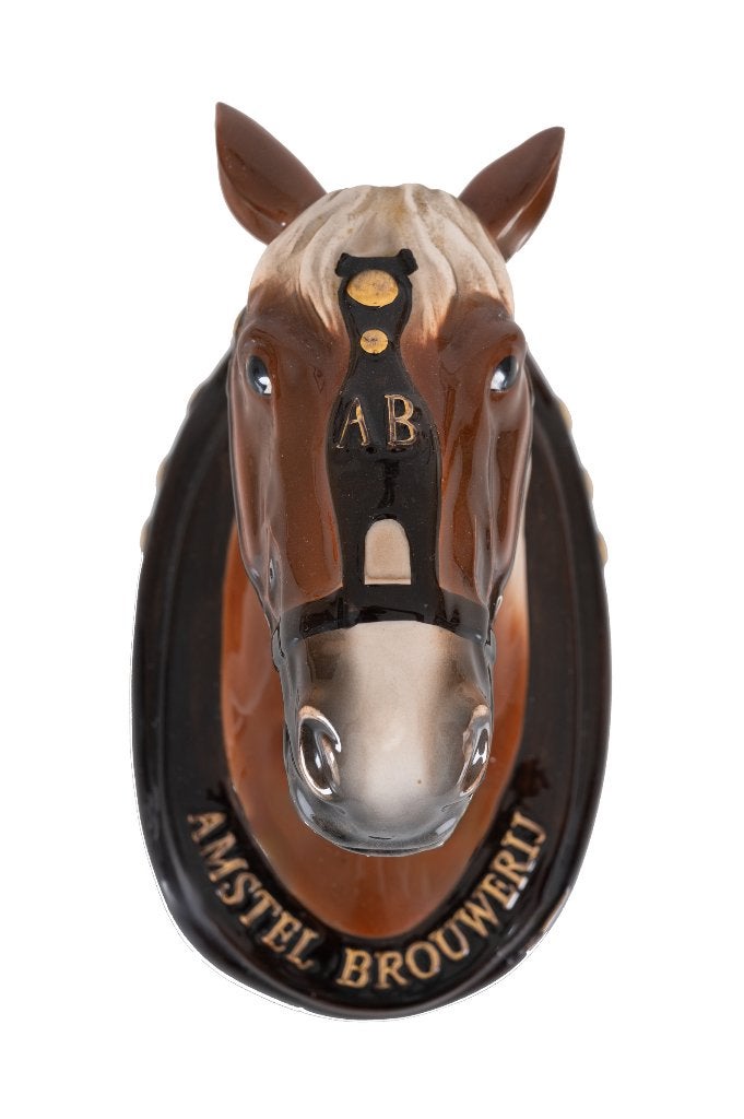 Amstel paarden hoofd, Verzamelen, Biermerken, Ophalen of Verzenden, Gebruikt, Reclamebord, Plaat of Schild, Amstel