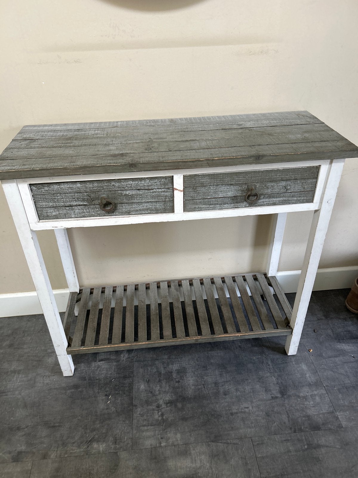 Sidetable met lades en opbergplank - Landelijke stijl, Gebruikt, Ophalen of Verzenden, 75 cm of meer, 60 cm of meer