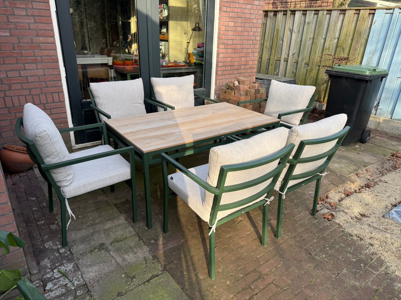 Tuinset Hartman met zes stoelen, Ophalen, Gebruikt, 6 zitplaatsen, Aluminium
