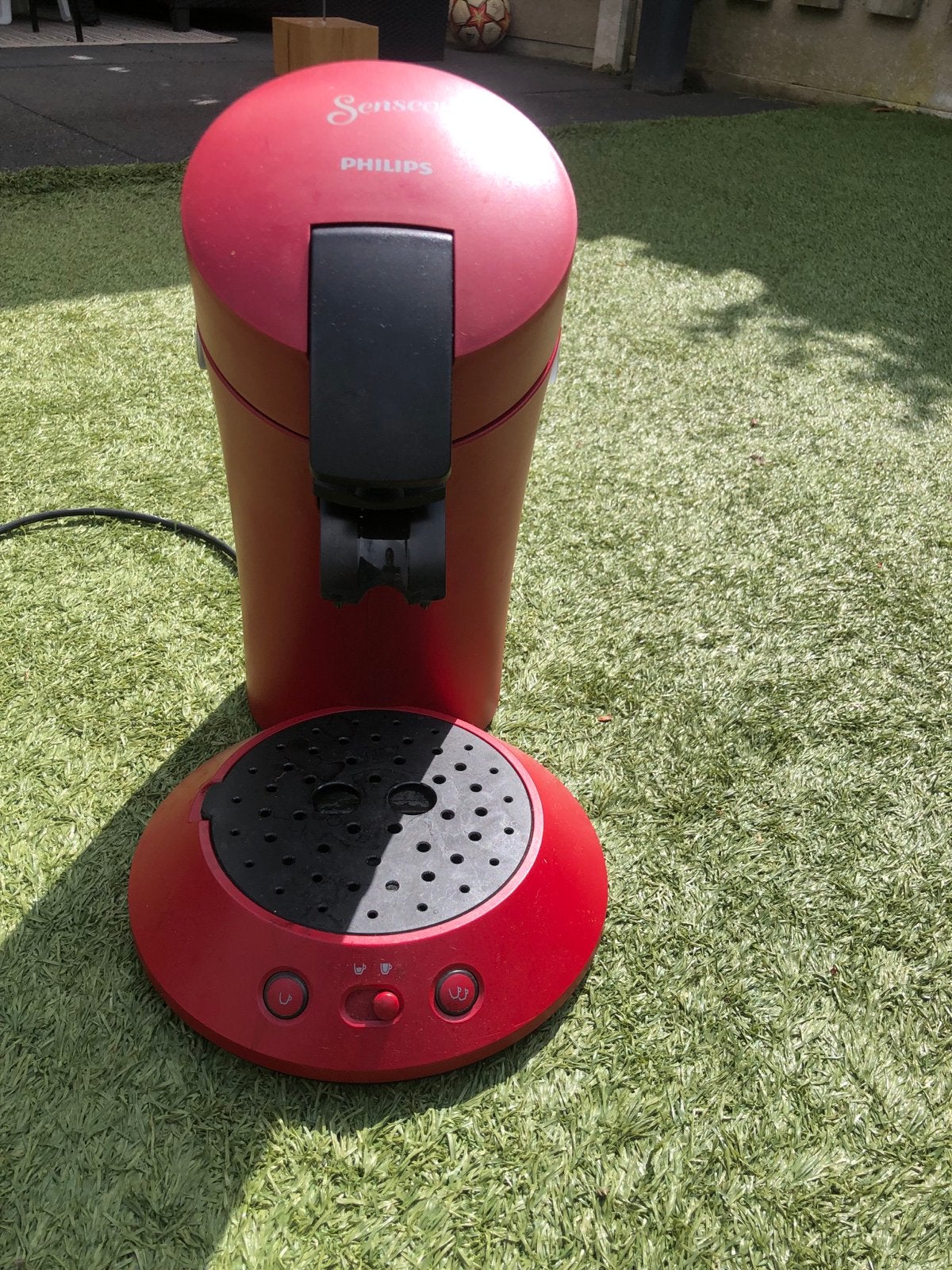 Philips Senseo koffiezetapparaat rood, Ophalen, Koffiepads en cups, Gebruikt, Koffiemachine