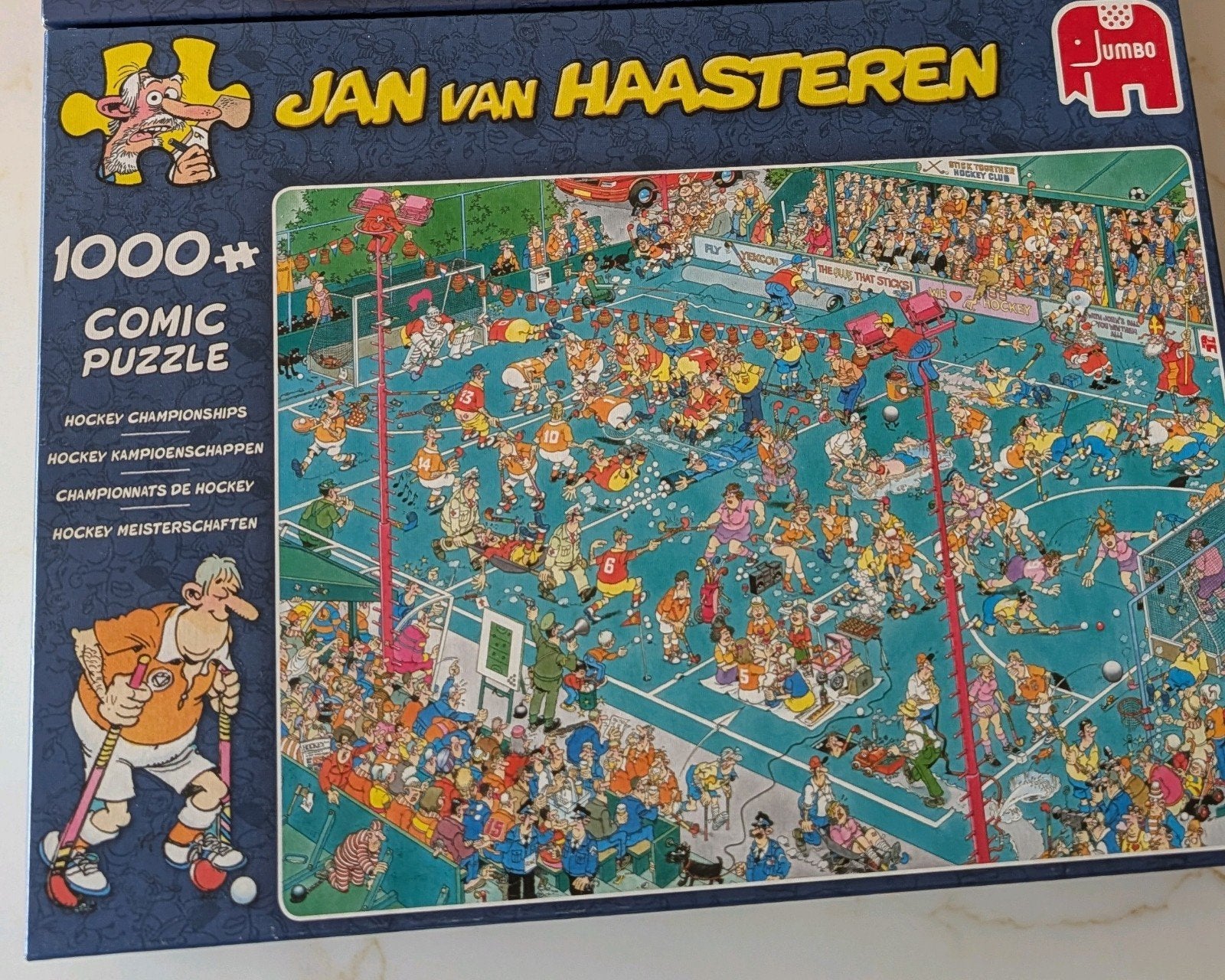 Jan van Haasteren Puzzel: Hockey Champions (1000 stukje, Ophalen of Verzenden, 500 t/m 1500 stukjes, Zo goed als nieuw, Legpuzzel