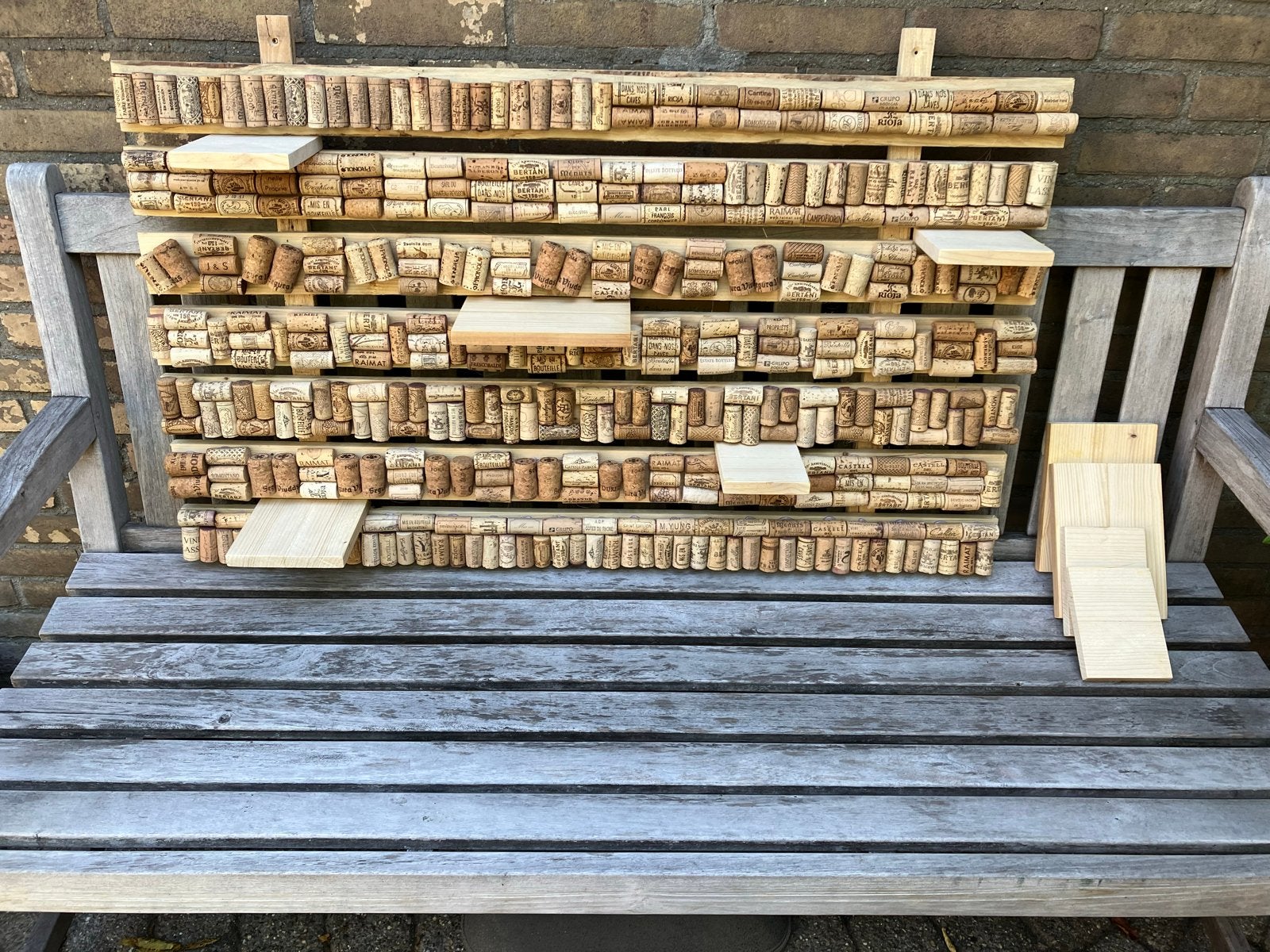 Wijnrek van kurken, wanddecoratie, 105x62 cm, Ophalen, Overige materialen, Gebruikt, Minder dan 5 flessen