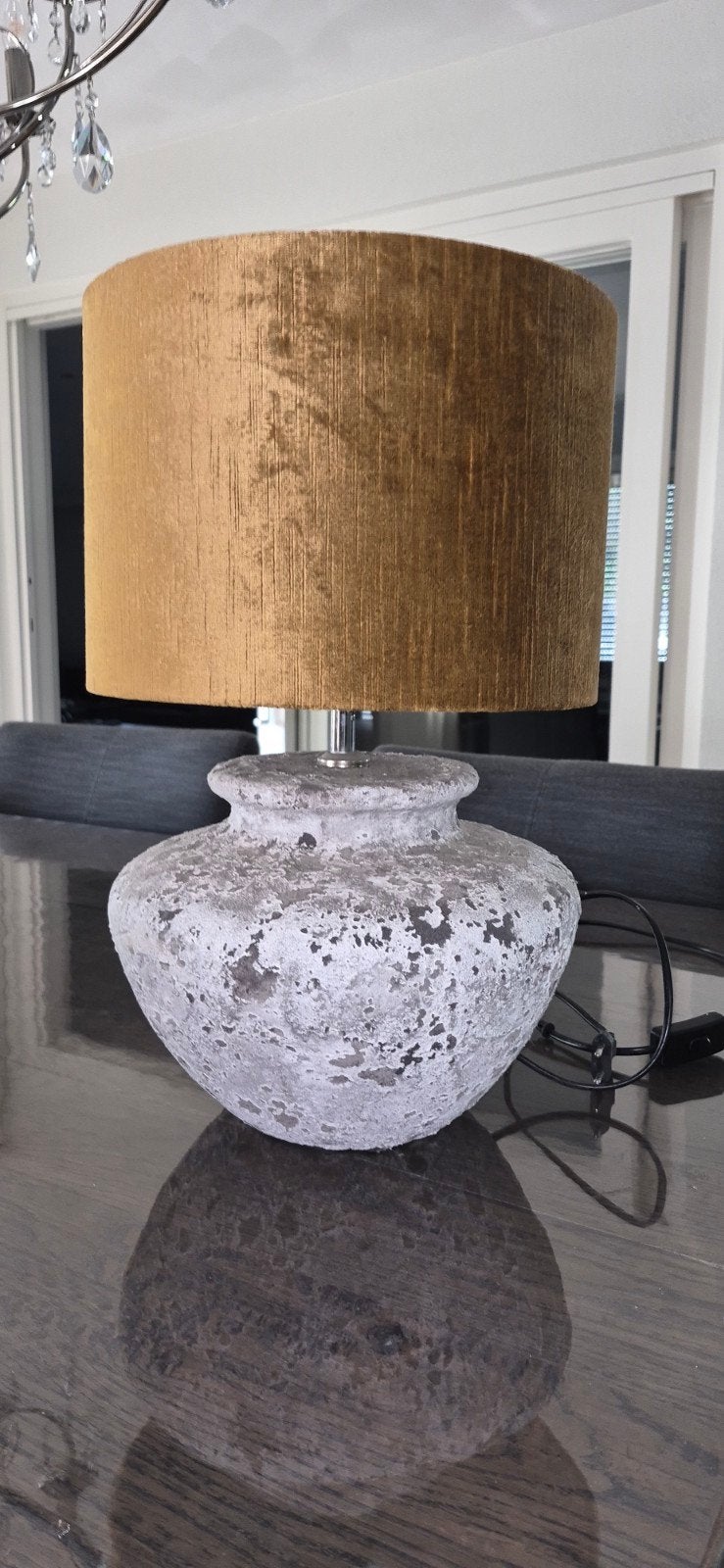 2x Tafel lamp incl kap, Ophalen, Zo goed als nieuw, Rond