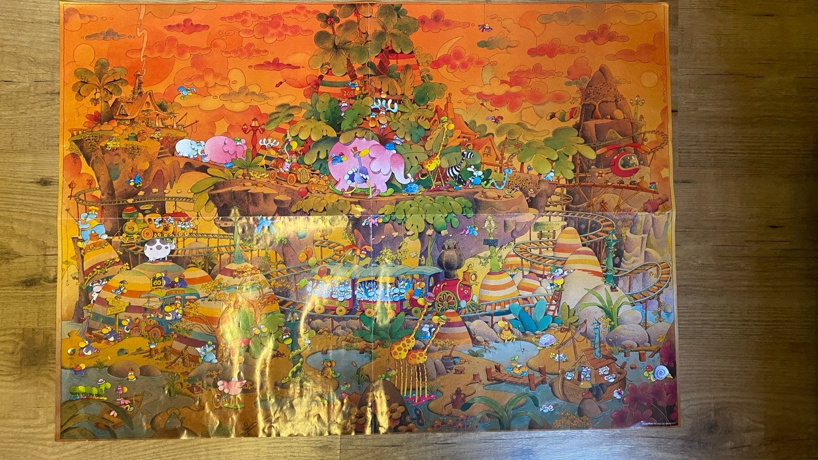 Heye Mordillo Zoo-Zoo-Train 2000 stukjes puzzel met poster, Een of twee spelers, Ophalen of Verzenden, Zo goed als nieuw