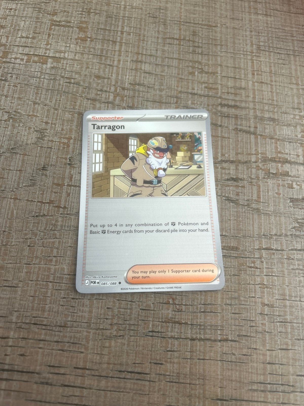 Pokémon TCG Tarragon Supporter Trainer Kaart 085/088, Ophalen of Verzenden, Zo goed als nieuw, Losse kaart