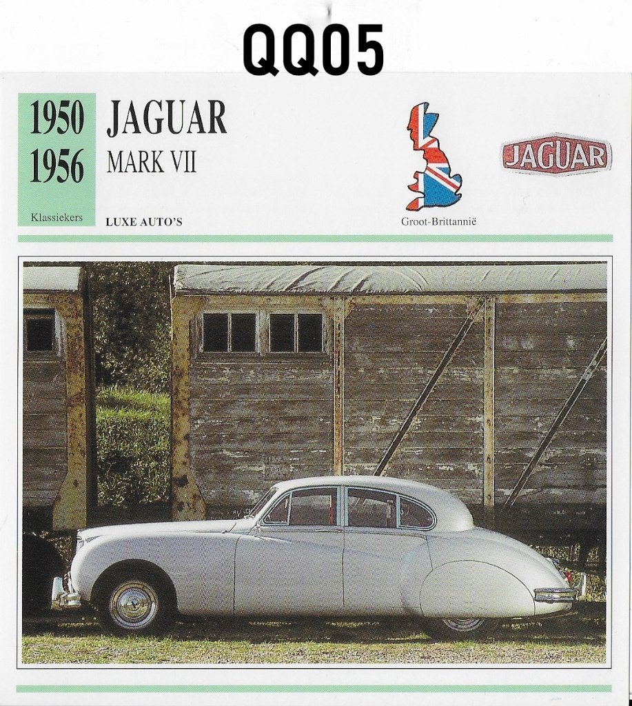 Qq05 autokaart jaguar mark vii ( 1950 - 1956 ), Ophalen of Verzenden, Zo goed als nieuw, Auto's