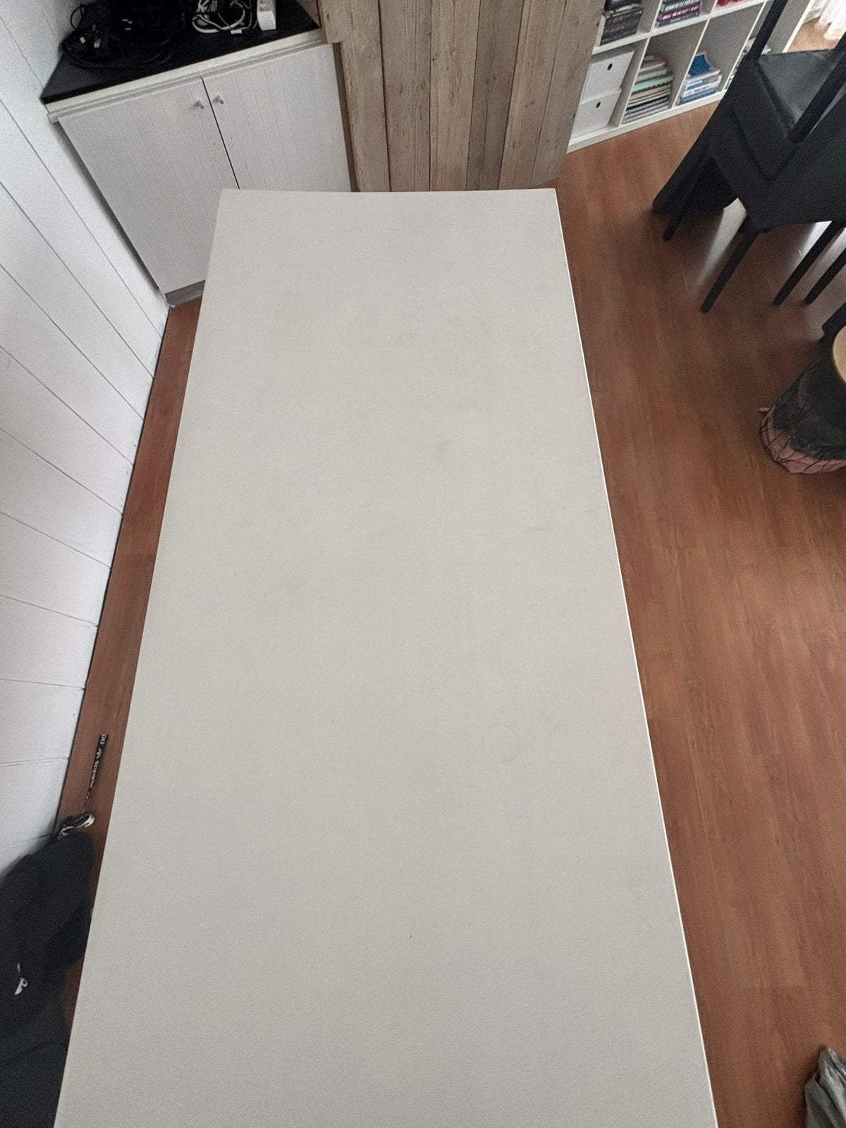 Witte eettafel, Huis en Inrichting, Tafels | Eettafels, Ophalen, Gebruikt, 50 tot 100 cm, 150 tot 200 cm