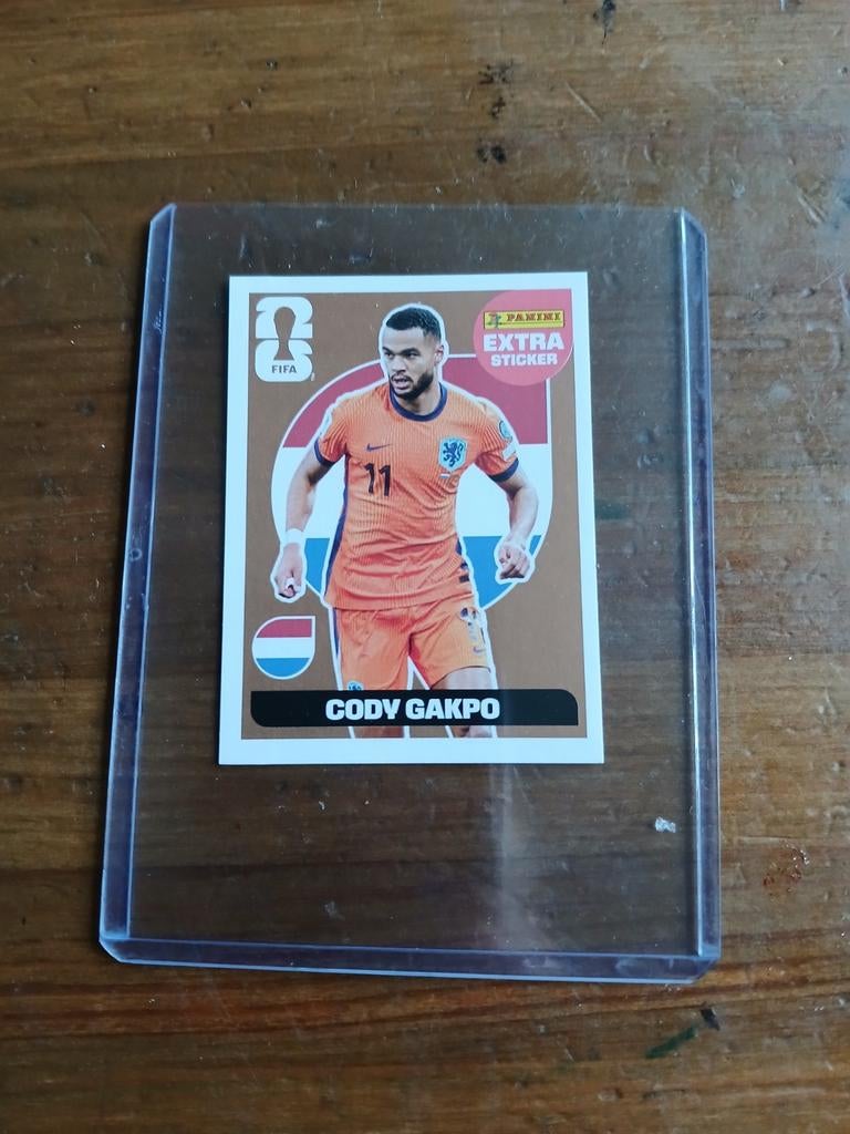 Panini extra sticker wk 2026 world cup 26 fifa cody gakpo, Ophalen of Verzenden, Zo goed als nieuw, Sticker