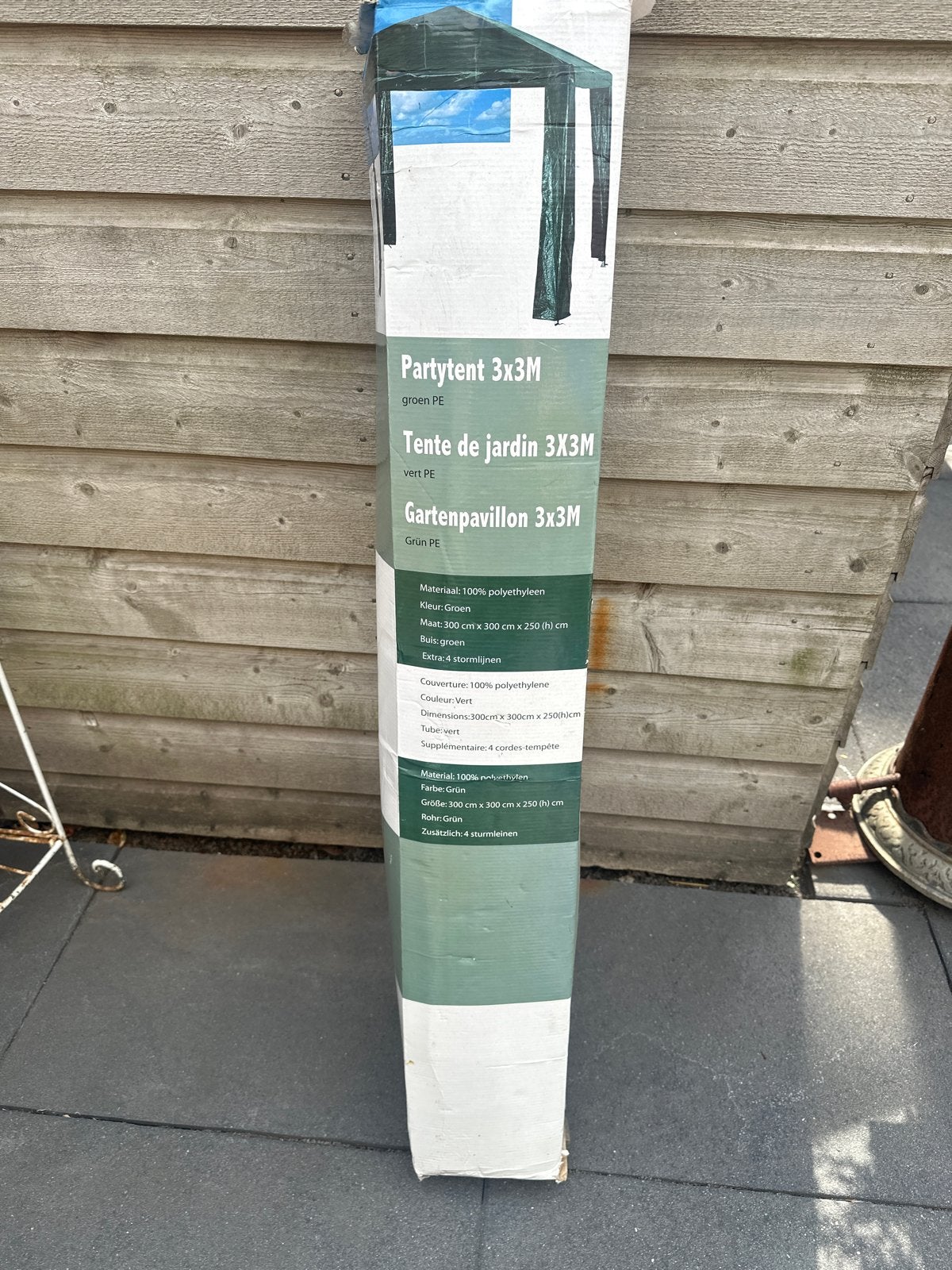 Partytent 3x3M groen PE - Nieuw in doos, Ophalen, Partytent, Minder dan 4 meter, Nieuw