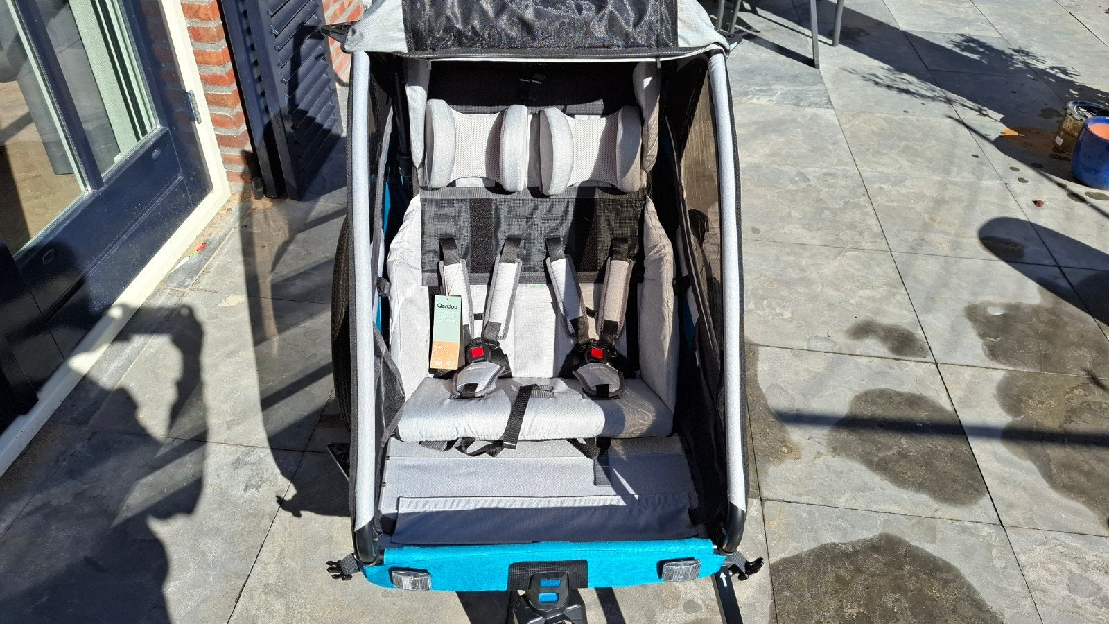 Fietskar voor 2 kinderen, Ophalen, Opvouwbaar, Queridoo, Nieuw