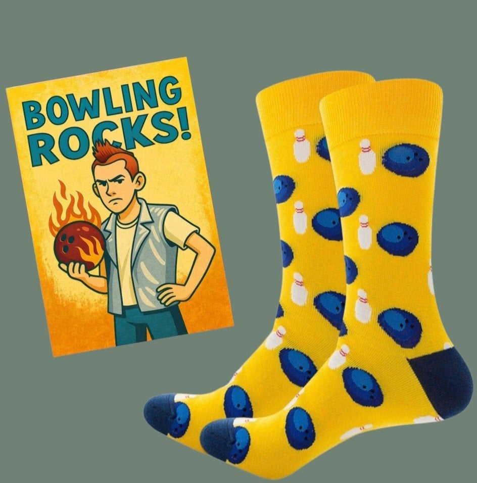 BOWLING SOKKEN + WENSKAART BOWLING ROCKS !, Ophalen of Verzenden, Nieuw
