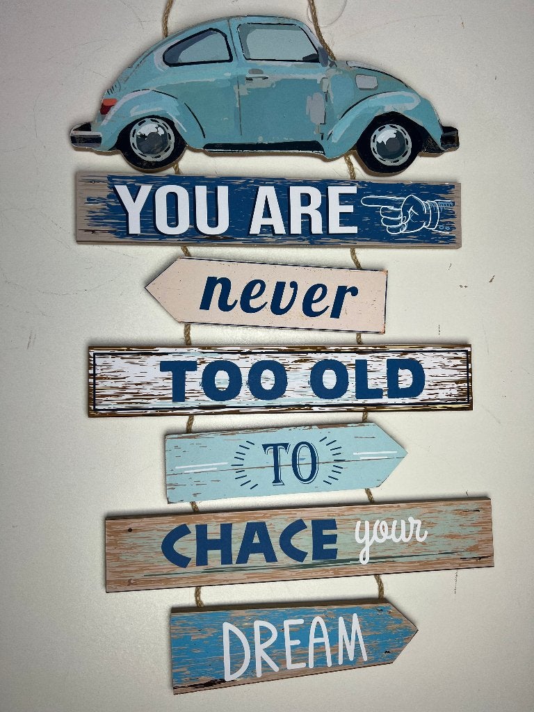 Nieuw Tekst/wandbord VW kever blauw, 30 cm, Boho, Meerkleurig, Ophalen of Verzenden