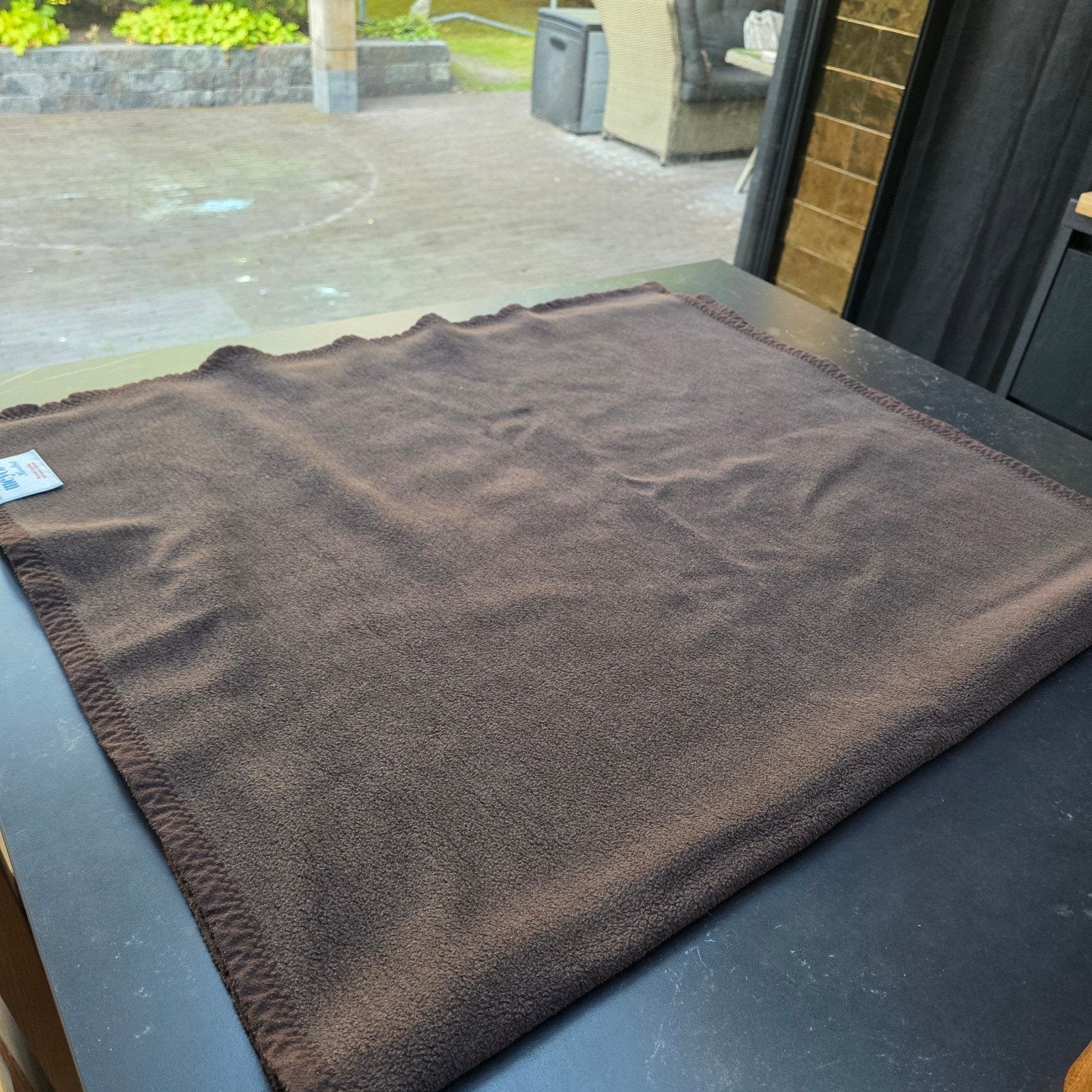 Meyco Fluweel Zachte Katoenen Deken 87x147cm, Overige merken, Bruin, Ademend, Ophalen of Verzenden