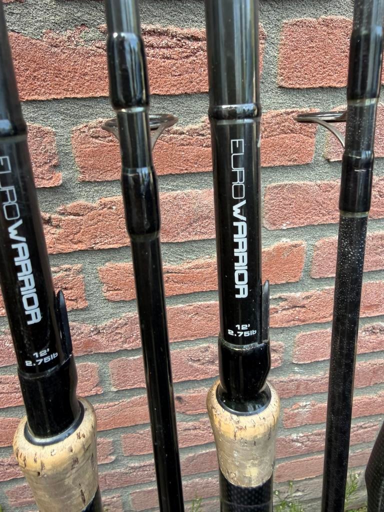 4 x fox warrior karperhengel 12 ft. 2,75 lb, Watersport en Boten, Hengelsport | Karpervissen, Ophalen of Verzenden, Gebruikt, Werphengel
